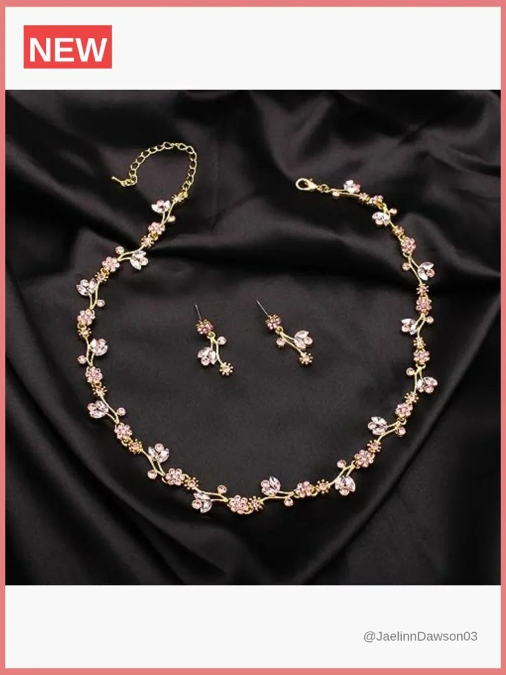 Crystal Flower Choker Necklace Earrings Bracelet Jewelry Set Wedding